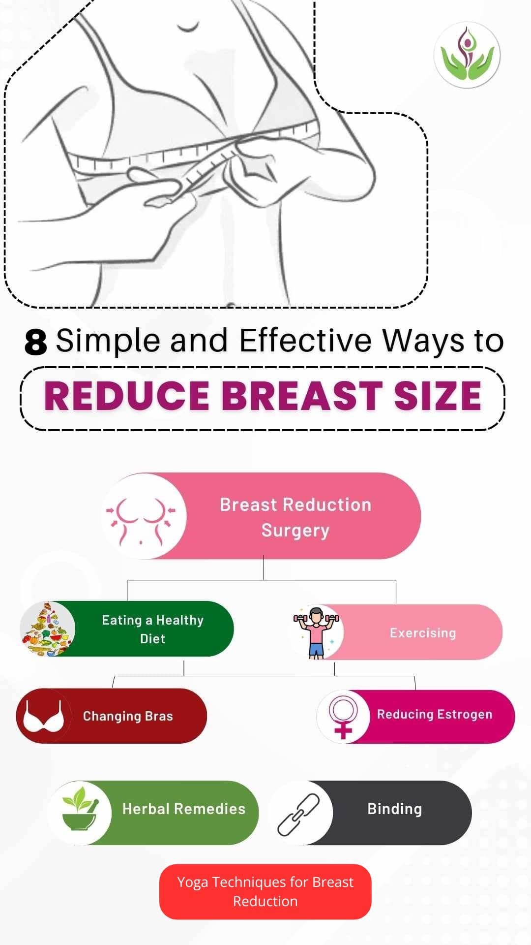 8 natural ways to reduce breast size naturally infographic