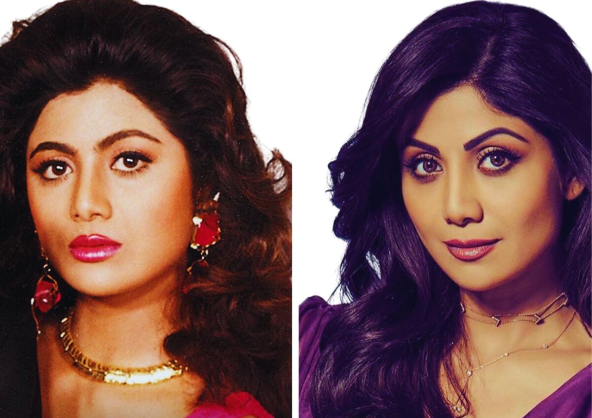 Shilpa Shetty's before and after look showcasing Bollywood celebrities' plastic surgery trends.